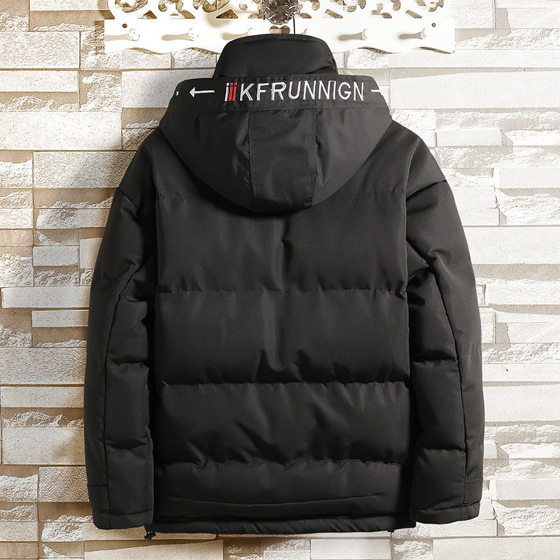 Warm three-dimensional patch pocket padded jacket