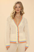 Open knit cardigan