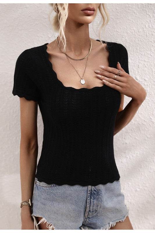 Ruffle detail top