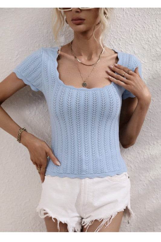 Ruffle detail top