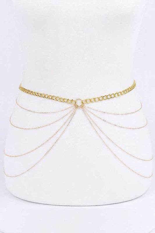 Layered Iconic Chain Belt