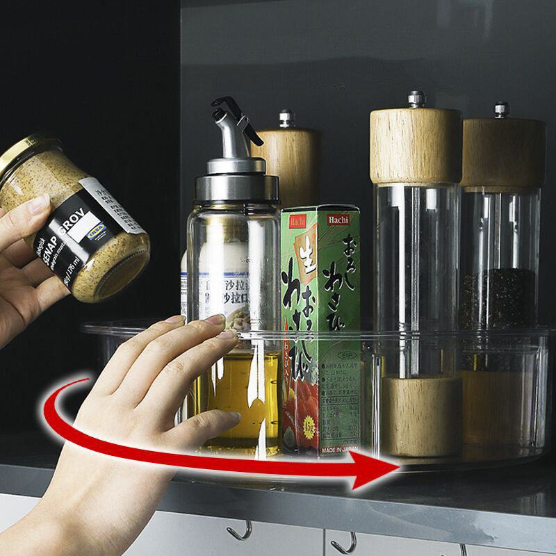 Refrigerator transparent rotating storage tray