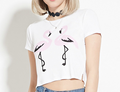 Flamingo Short Sleeve Crop Top Casual T-Shirt