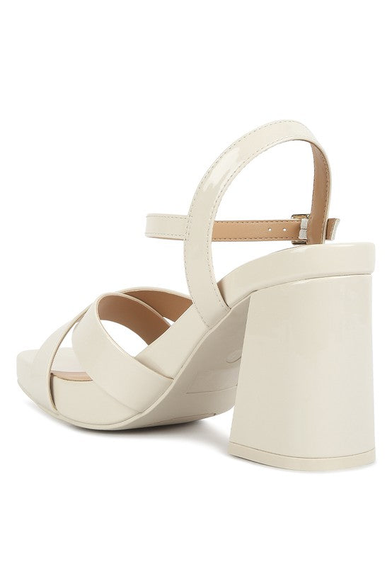 BAXTER Criss Cross Block Heels Sandals