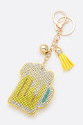 Rhinestone Beer Pillow Key Chain