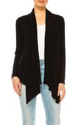 Solid, waist length cardigan in a relax fit
