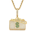 Hip-hop Pendant With Micro-inlaid Zircon On The Dollar Packet