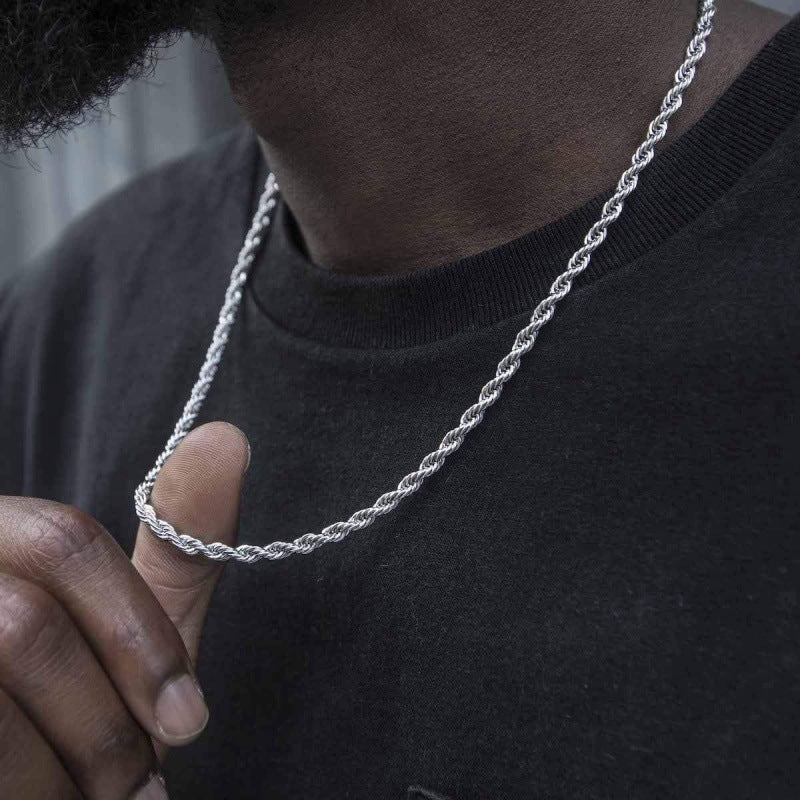 European And American Men's Titanium Steel Gold-plated Necklace