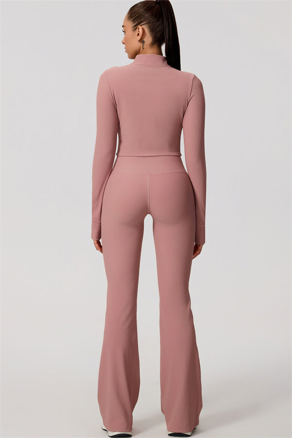 The Daze Zip Jacket Flared Leggings 2-Piece Set