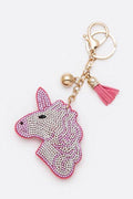 Crystal Unicorn Puffy Key Chain