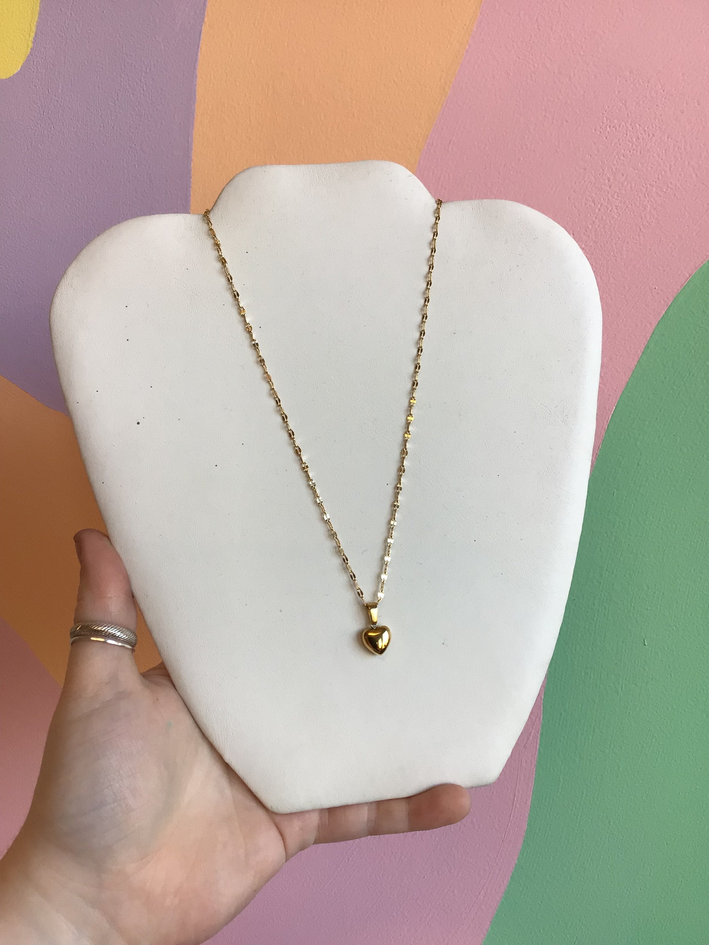 Delicate Heart Bobble Titanium Necklace