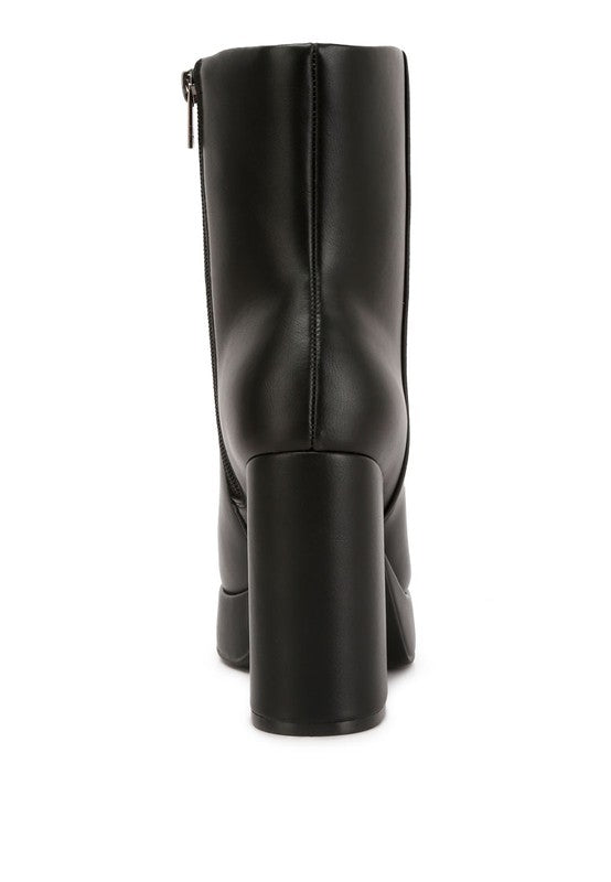 Beauty Block Heel Platform Ankle Boots