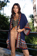 Kachina Patterned Knitted Cardigan Style Ruana