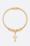 Stainless Steel Cross Charm Magnetic Bracelet