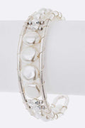 Coin Pearl Wired Open Cuff
