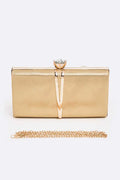 Bejeweled Textured Metallic Box Clutch