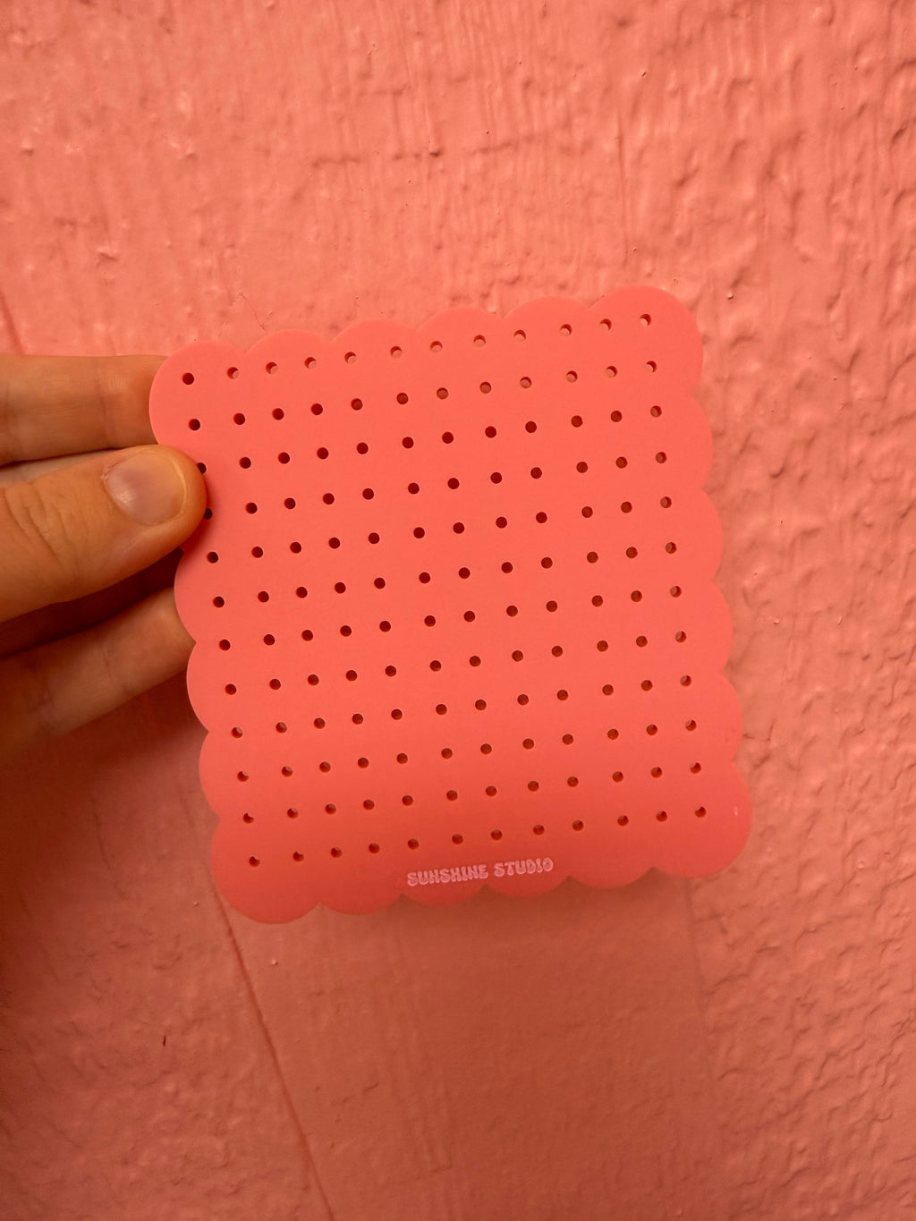 Matte pink travel earring holder