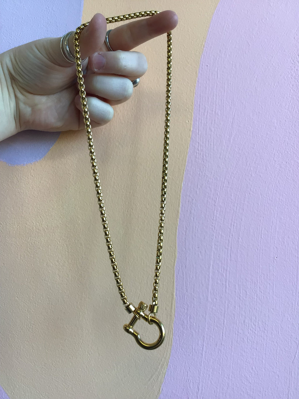 Horseshoe Lock Titanium Necklace