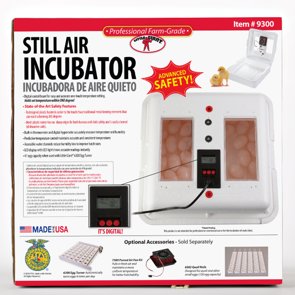 Little Giant Egg Incubator Digital 9500/9300 Still Air 41 Egg Poultry Hatcher with LCD Temp & Humidity Display