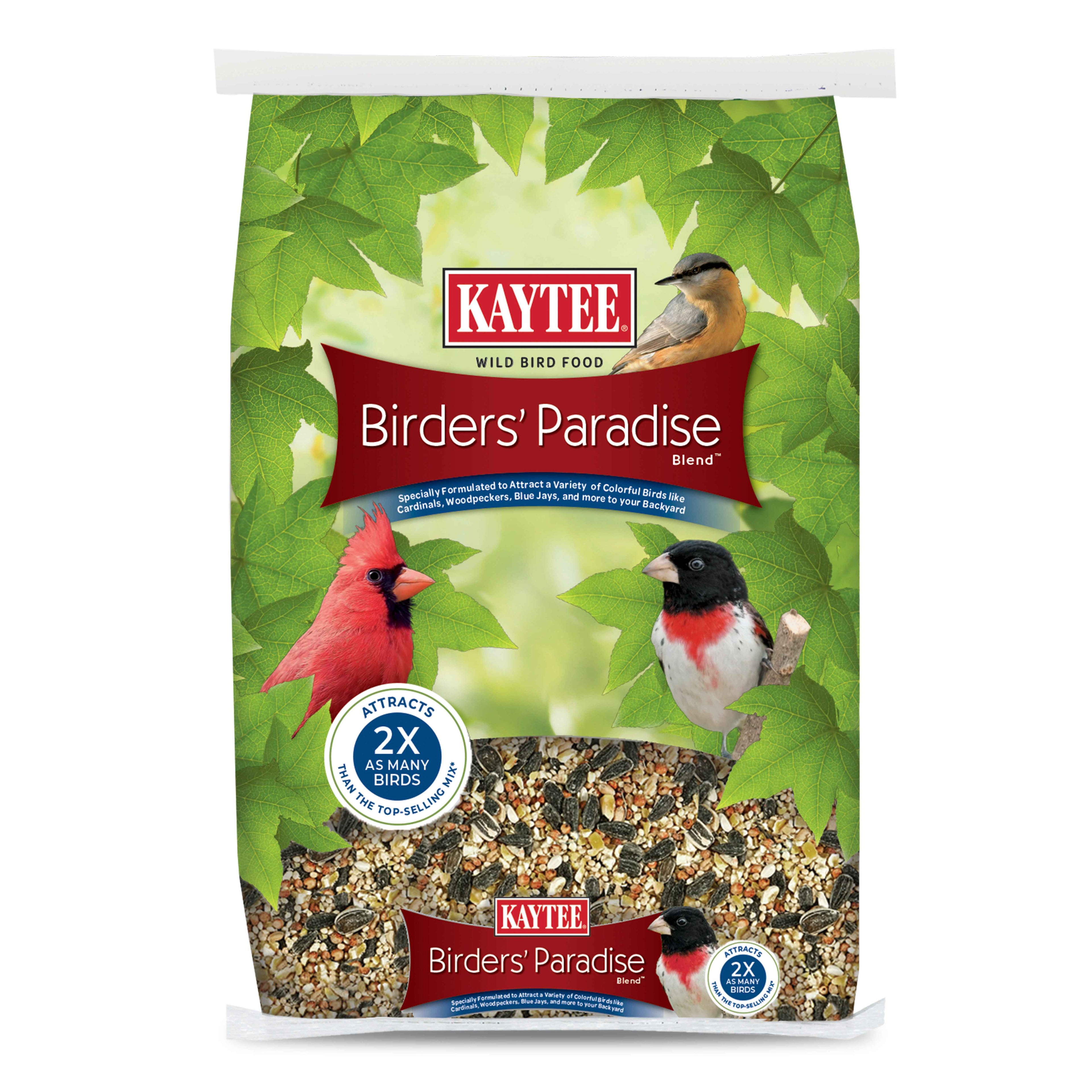 Kaytee Birders' Paradise Blend 20lb Wild Bird Seed for Cardinals, Finches & Songbirds