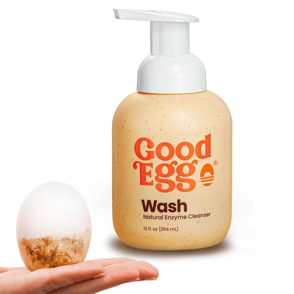 GoodEgg Organic Egg Cleaner Food-Grade Non-Toxic Egg Wash with Foaming Pump 12fl oz.