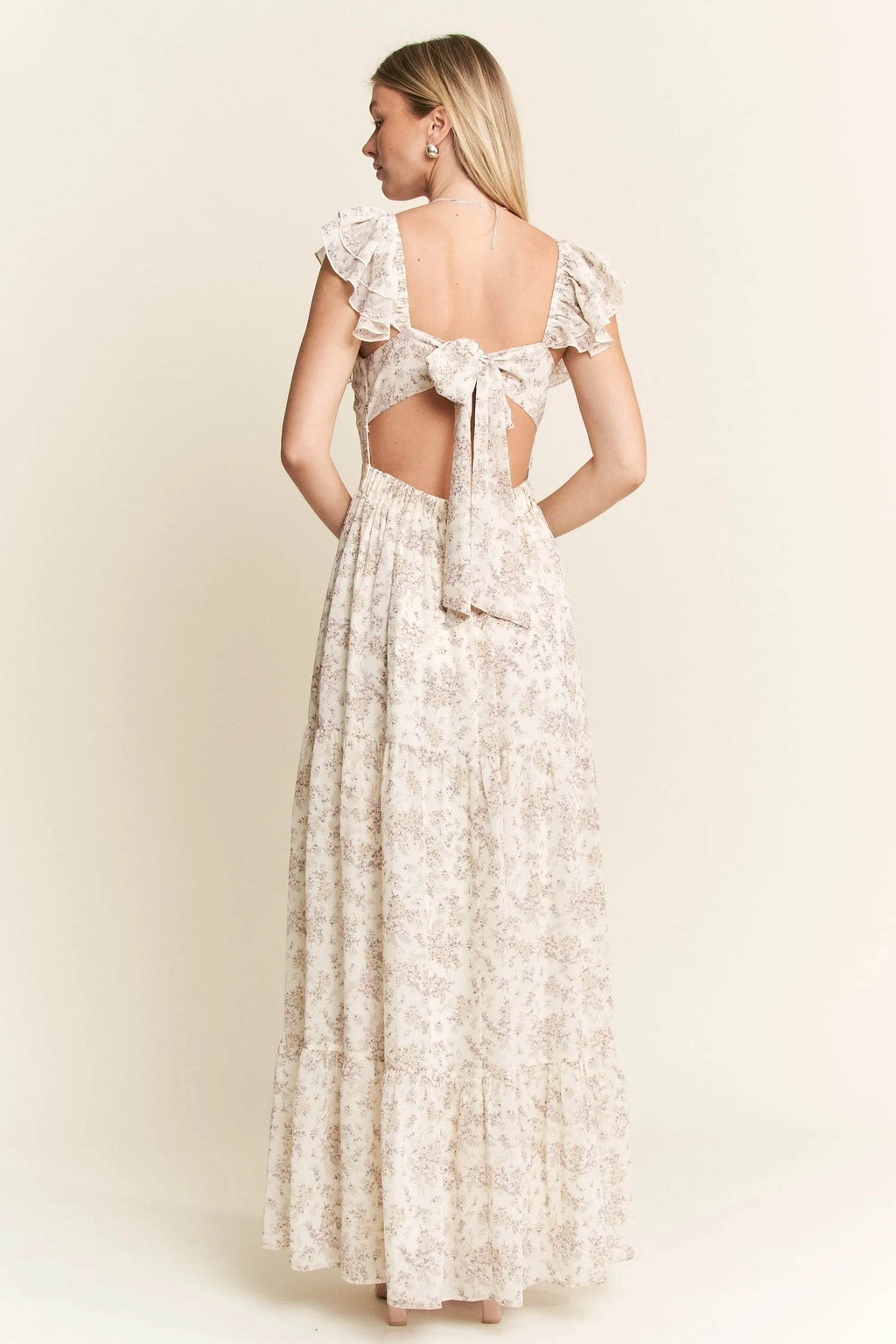 Jade By Jane Full Size Ruffle Sleeve Tiered Maxi Dress Plus Size