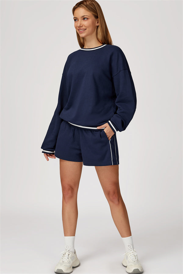 The Amara Sweatshirt Lounge Shorts 2-Piece Set