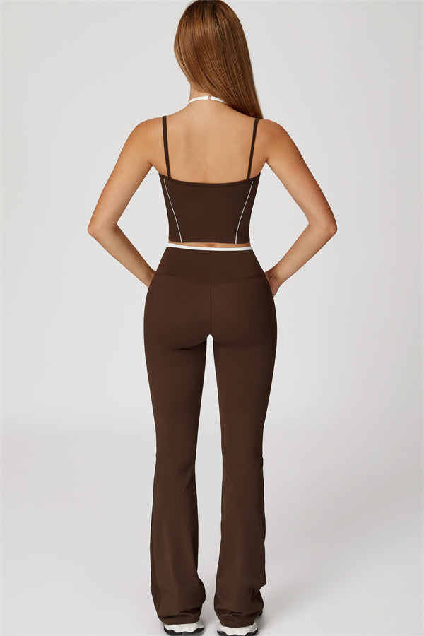 The Radiant Crop Top Flared Leggings 2-Piece Set
