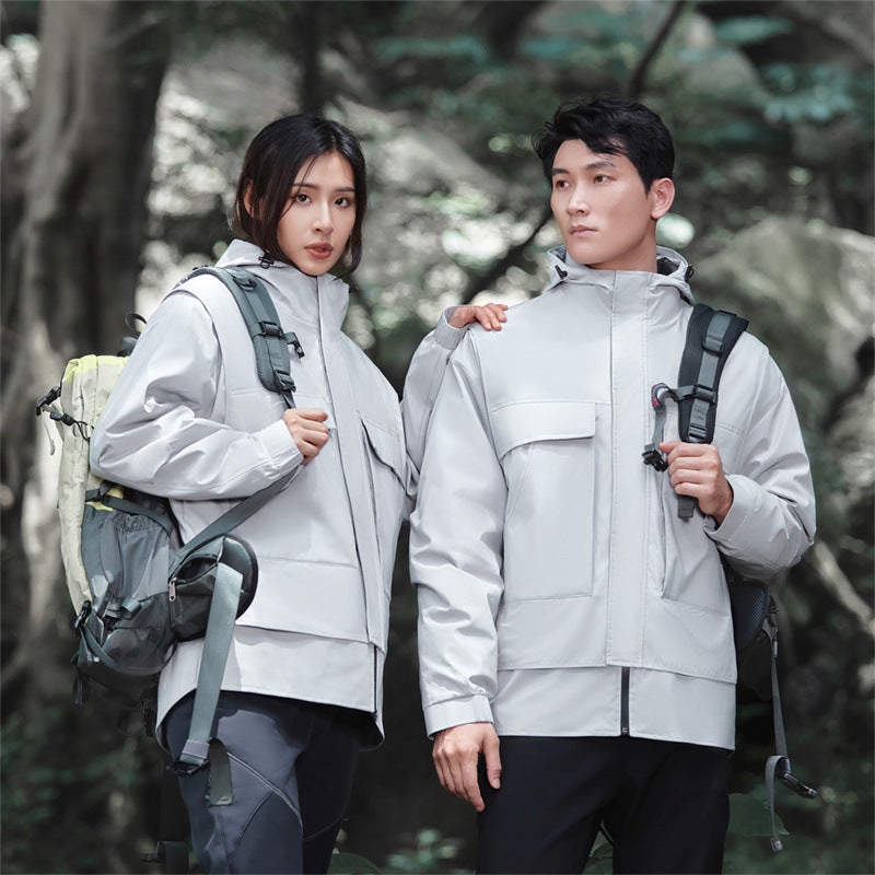 3-in-1 Waterproof Winter Jacket for Men & Women - Removable Down Liner Hooded Windbreaker (5000mm, 90 White Duck Down) - S-6XL
