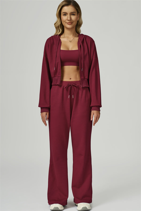 The FlexFit Crop Hoodie Pants 2-Piece Set
