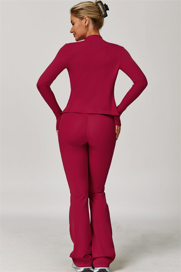 The Refresh Jacket Sports Bra Flared Leggings 3-Piece Set