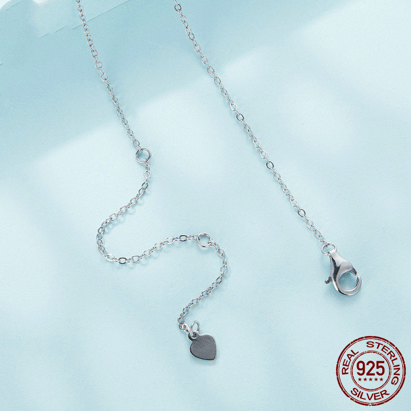 Sterling Silver Ornament S925 White Gold Plated Cute Sausage Dog Necklace