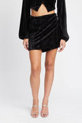 VELVET MINI WRAPPED SKIRT