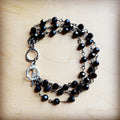 xx-Black Faceted Triple Strand Bracelet