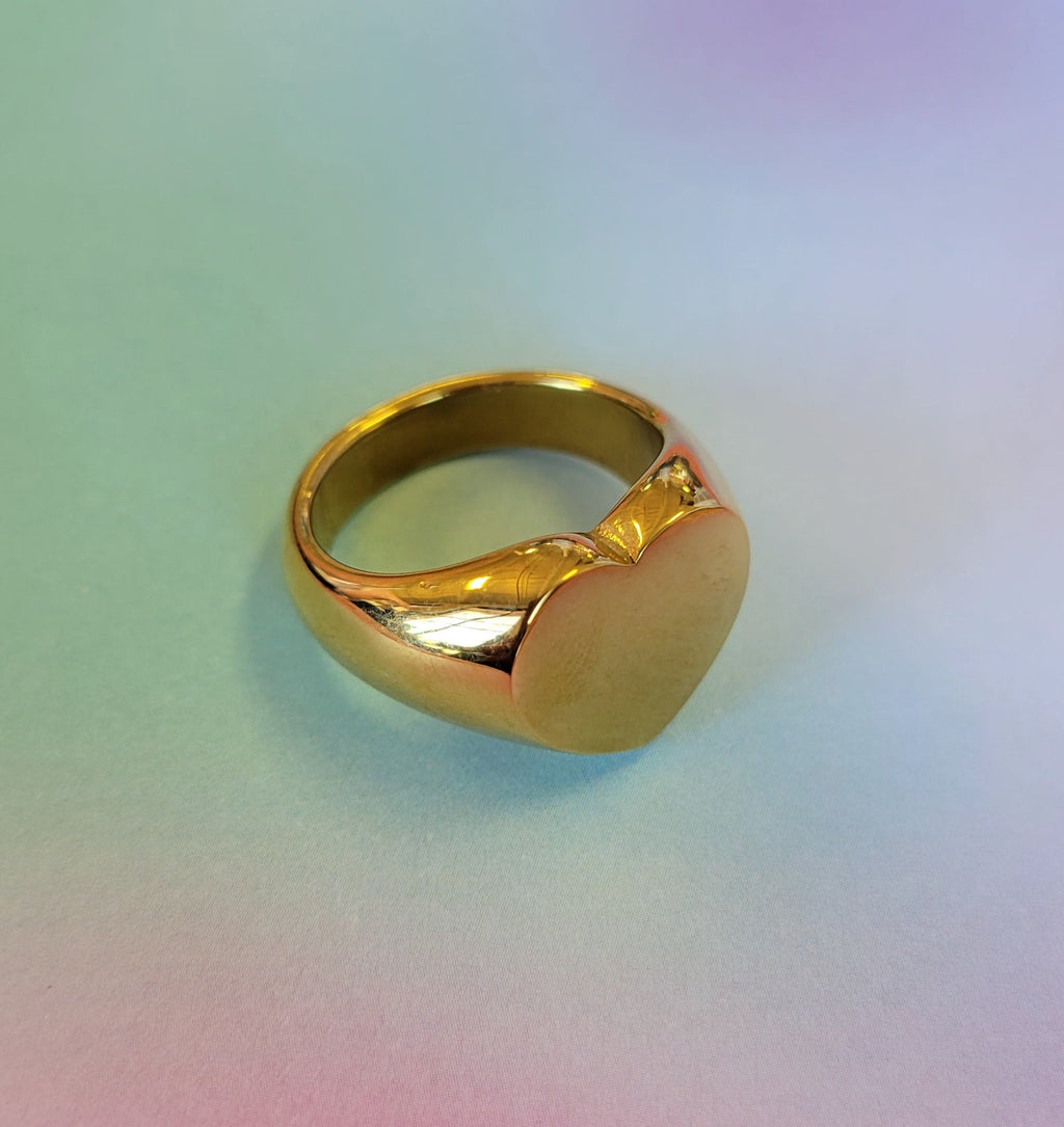 Chunky Heart Titanium Ring