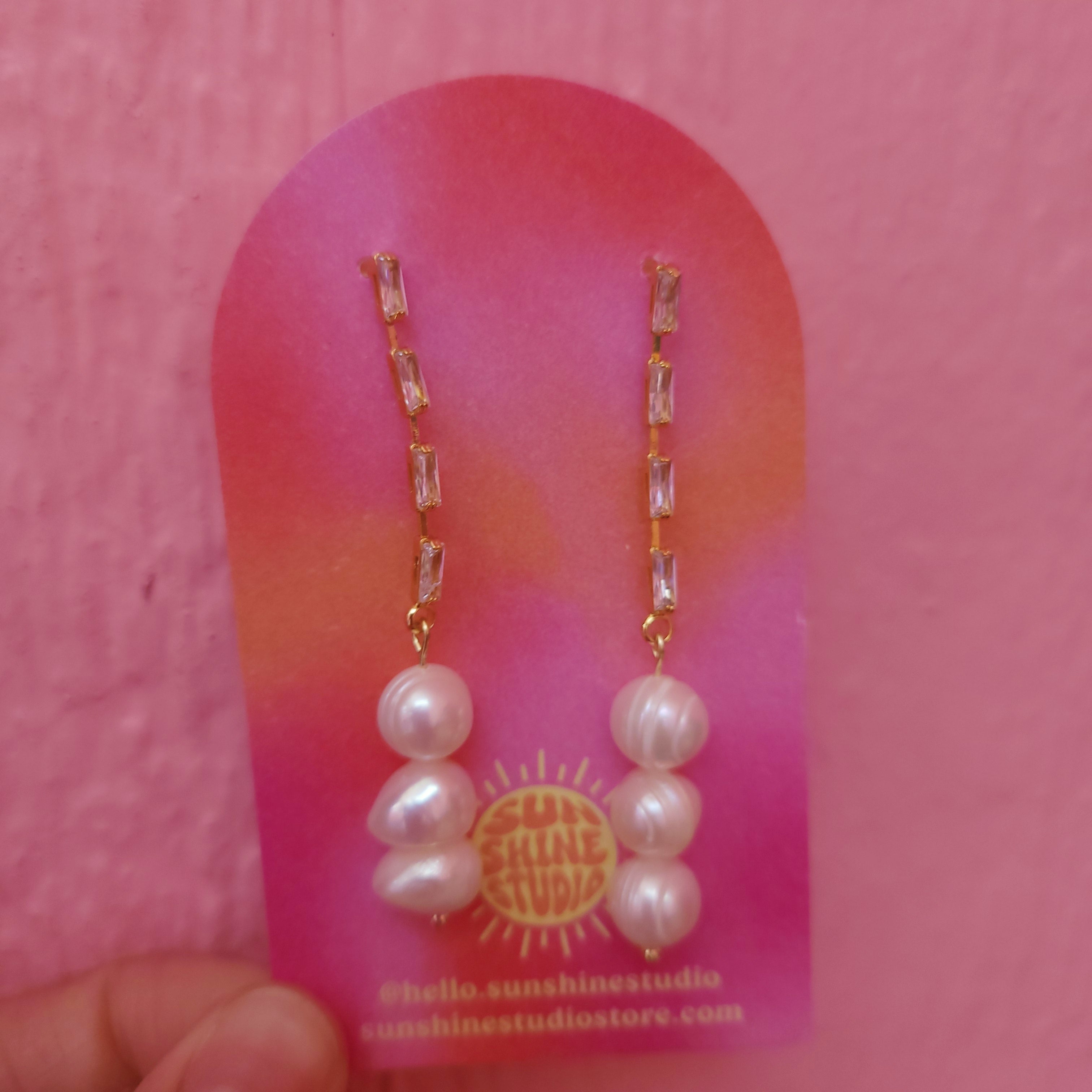 Delicate Freshwater Pearl Stack Earrings