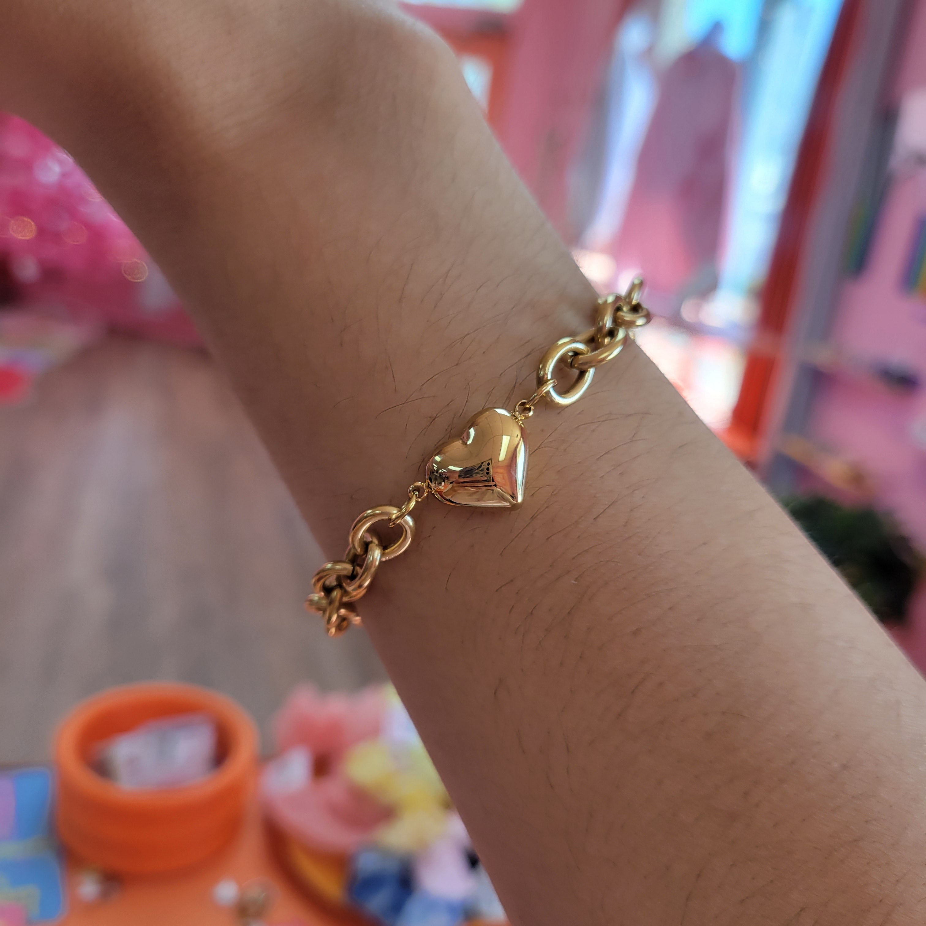 Titanium Chunky Heart Bracelet