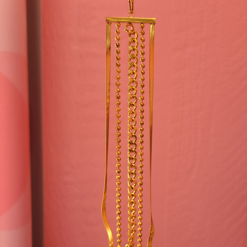 Titanium Chain Cascade Cuff Bracelet
