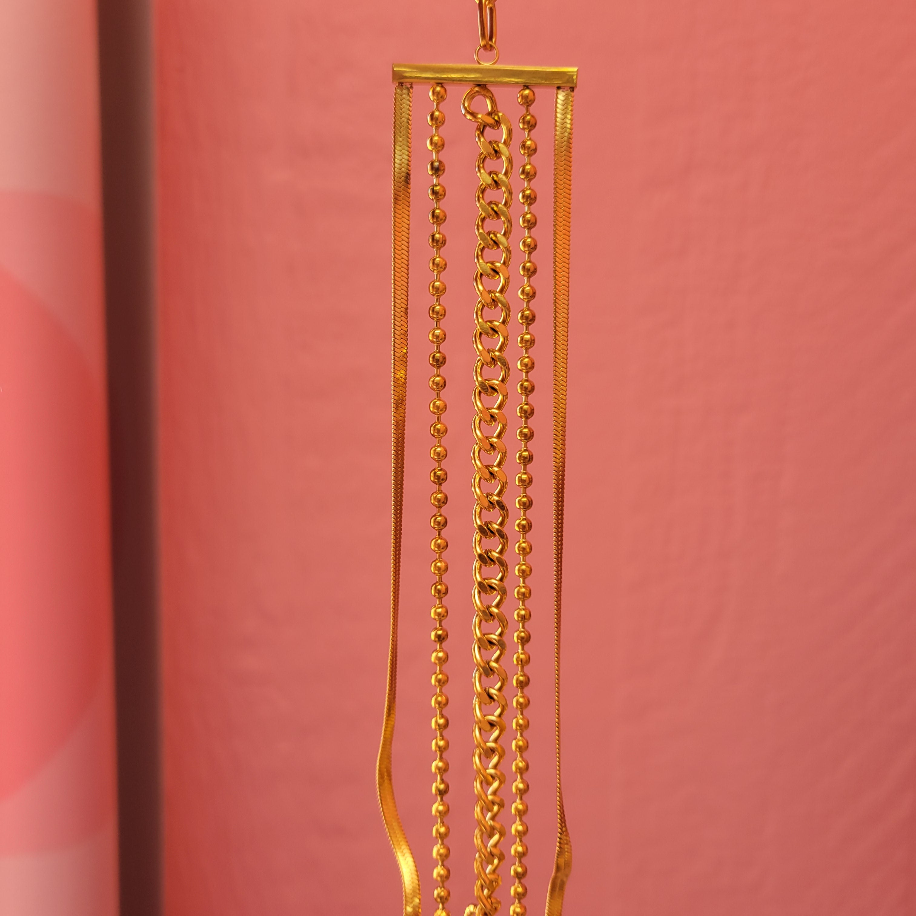 Titanium Chain Cascade Cuff Bracelet