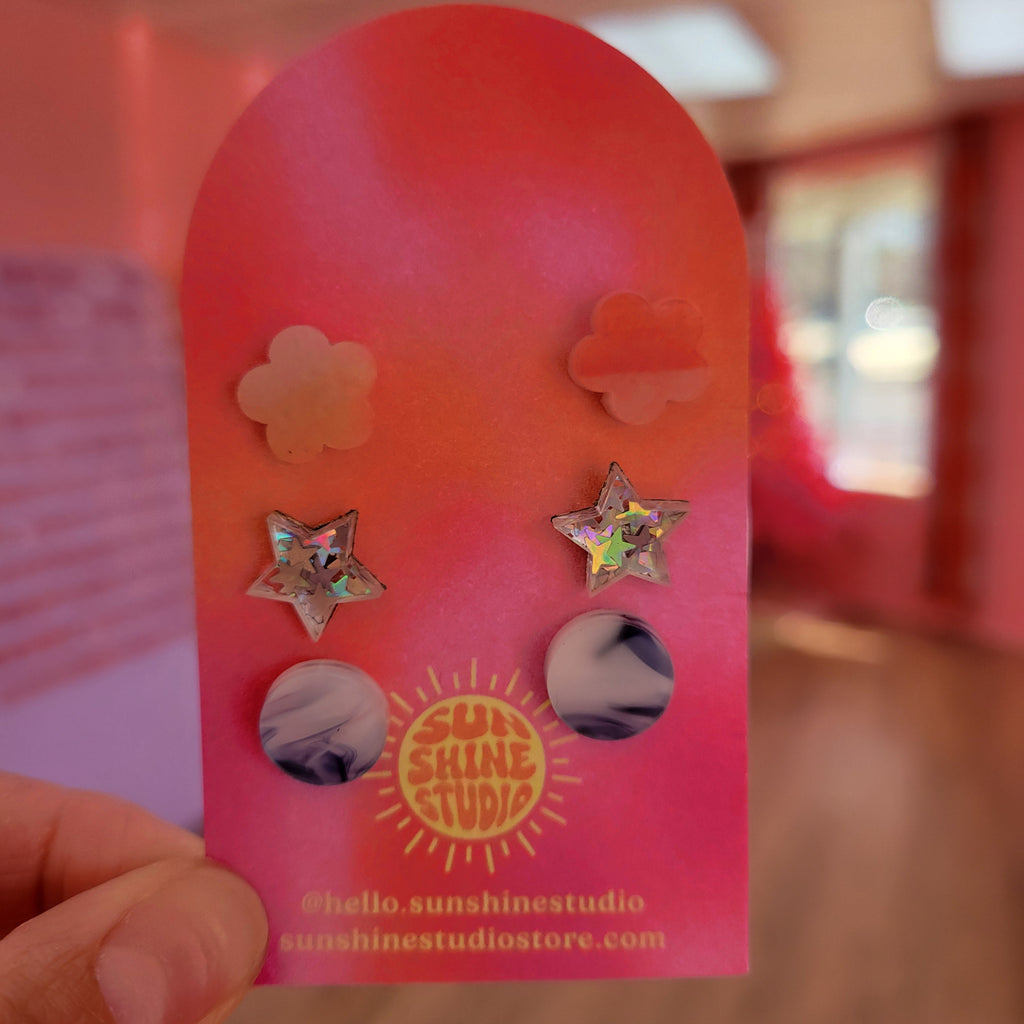 Happy Shapes Acrylic Stud Packs