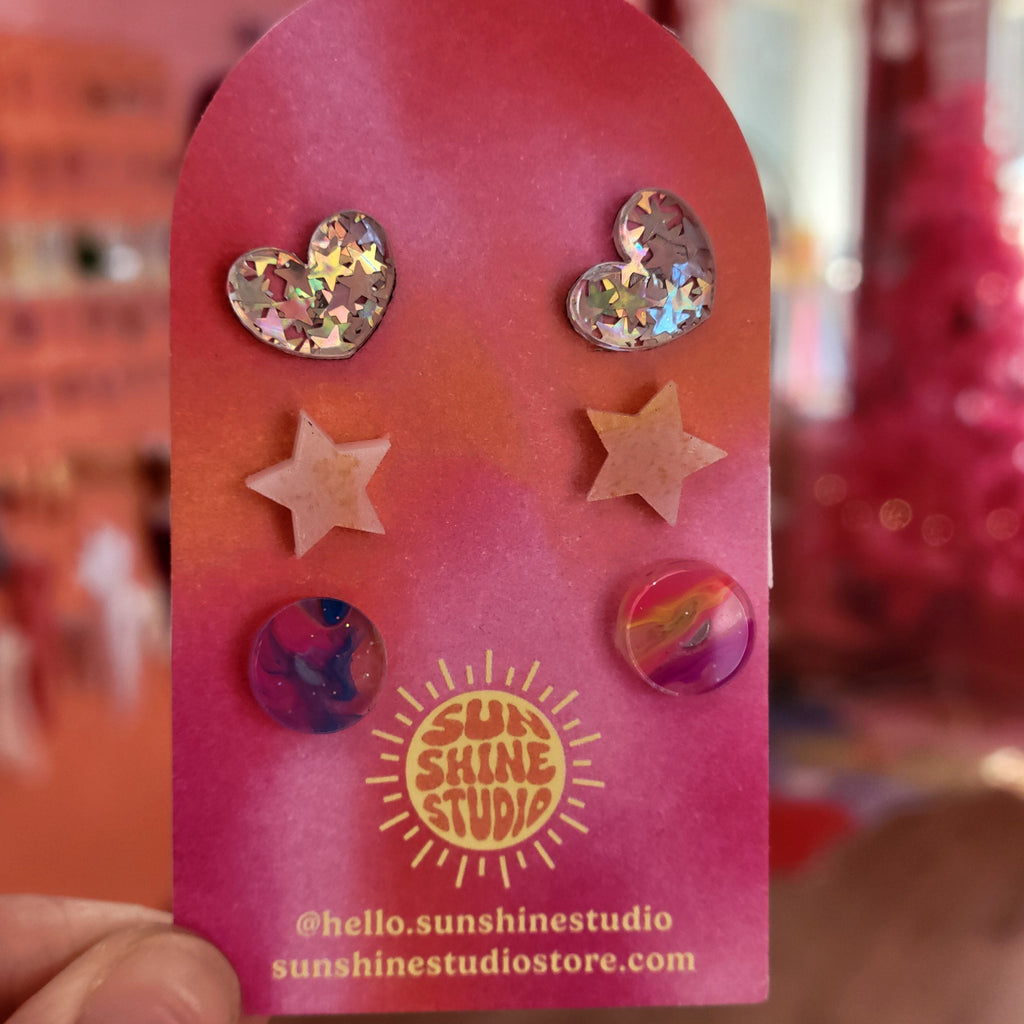 Happy Shapes Acrylic Stud Packs