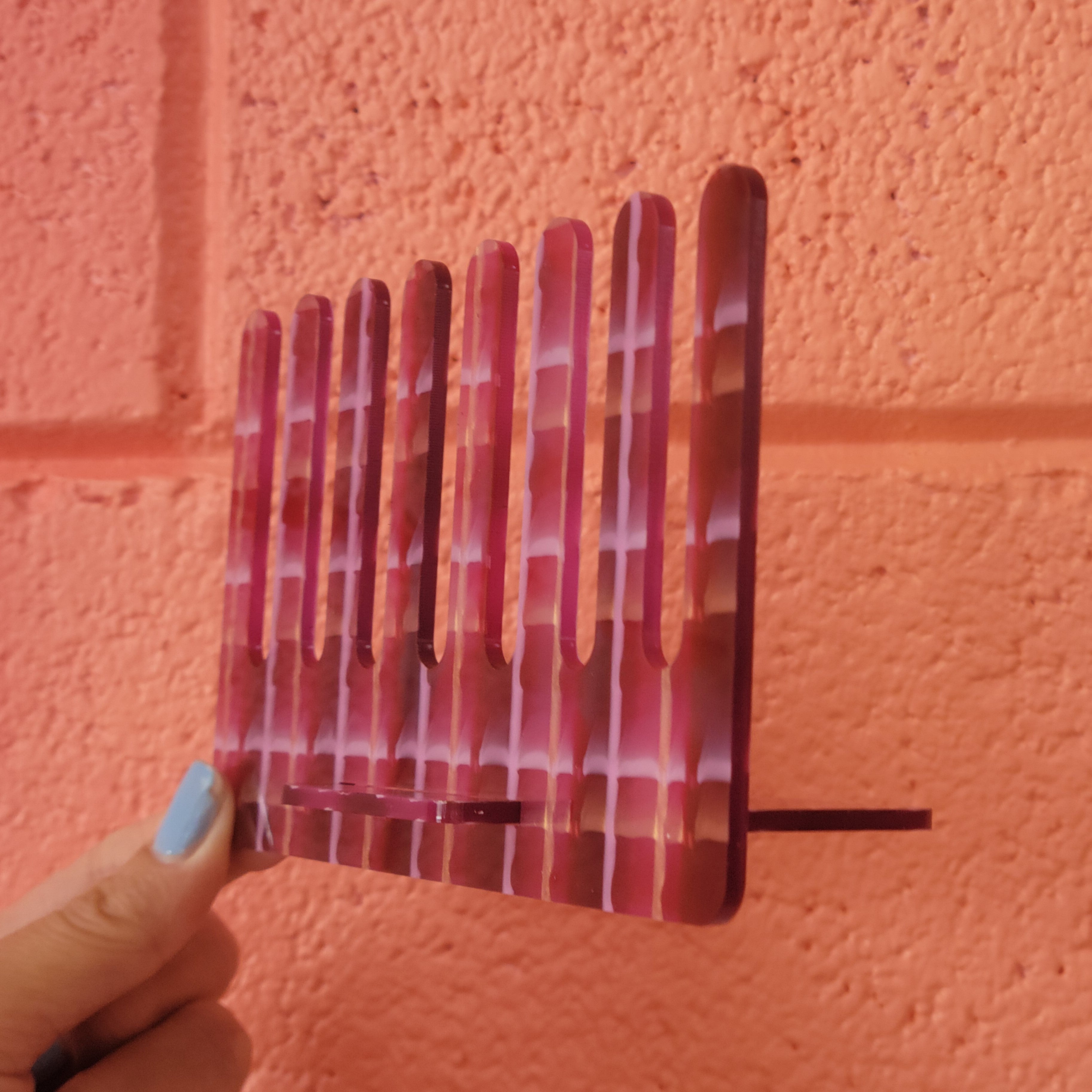 Magenta Plaid Ring Display