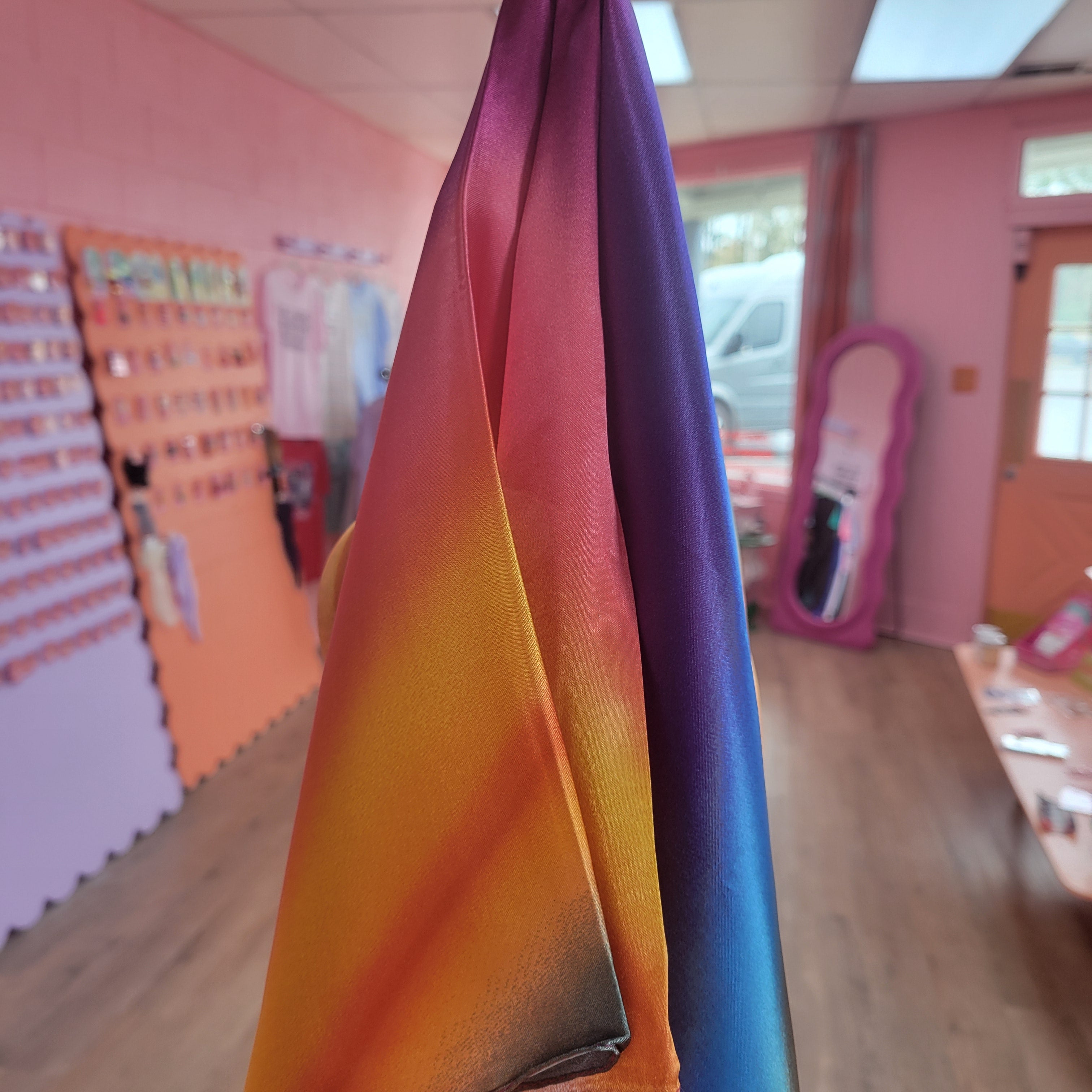 Rainbow Satin Bandana
