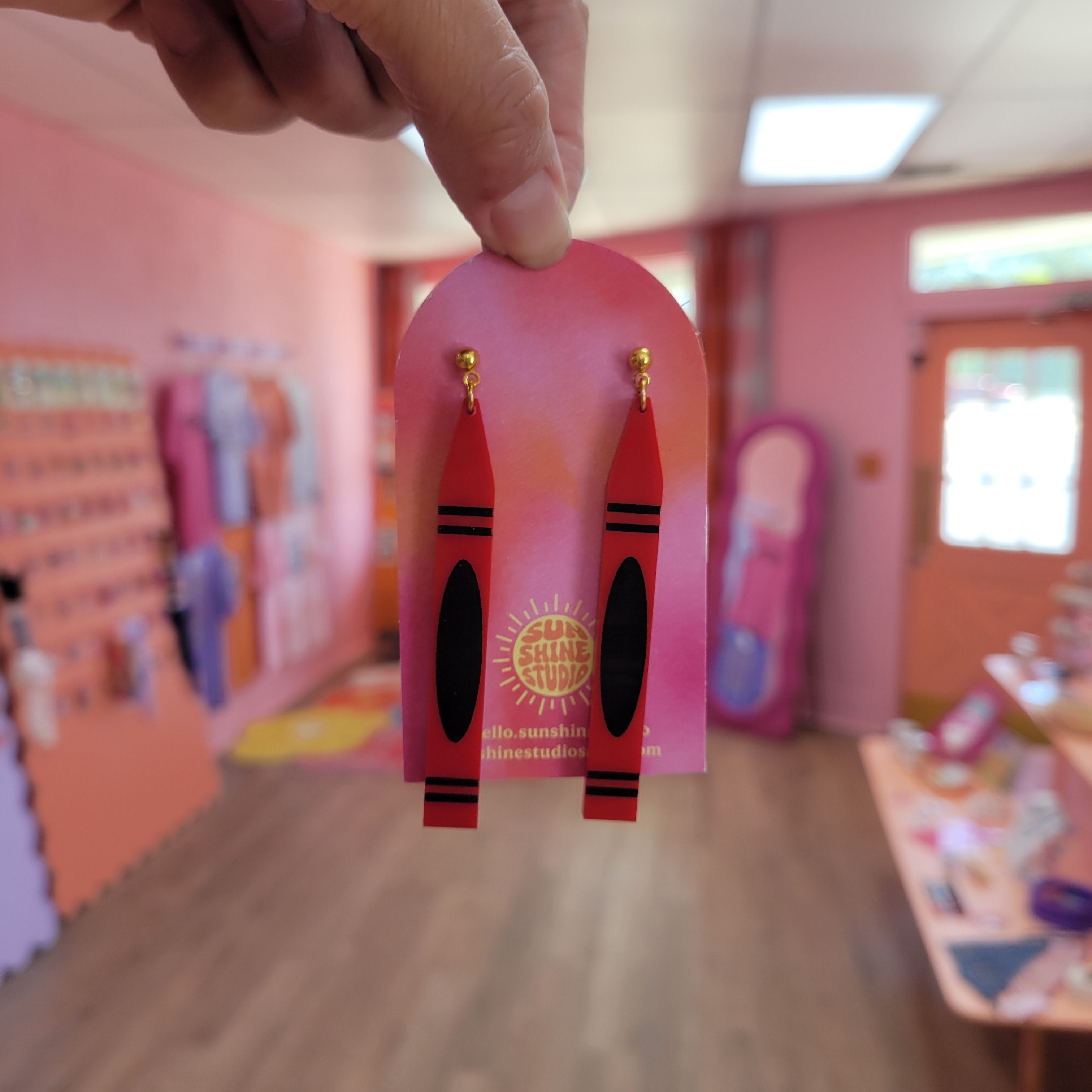 Colorful Crayon Earrings