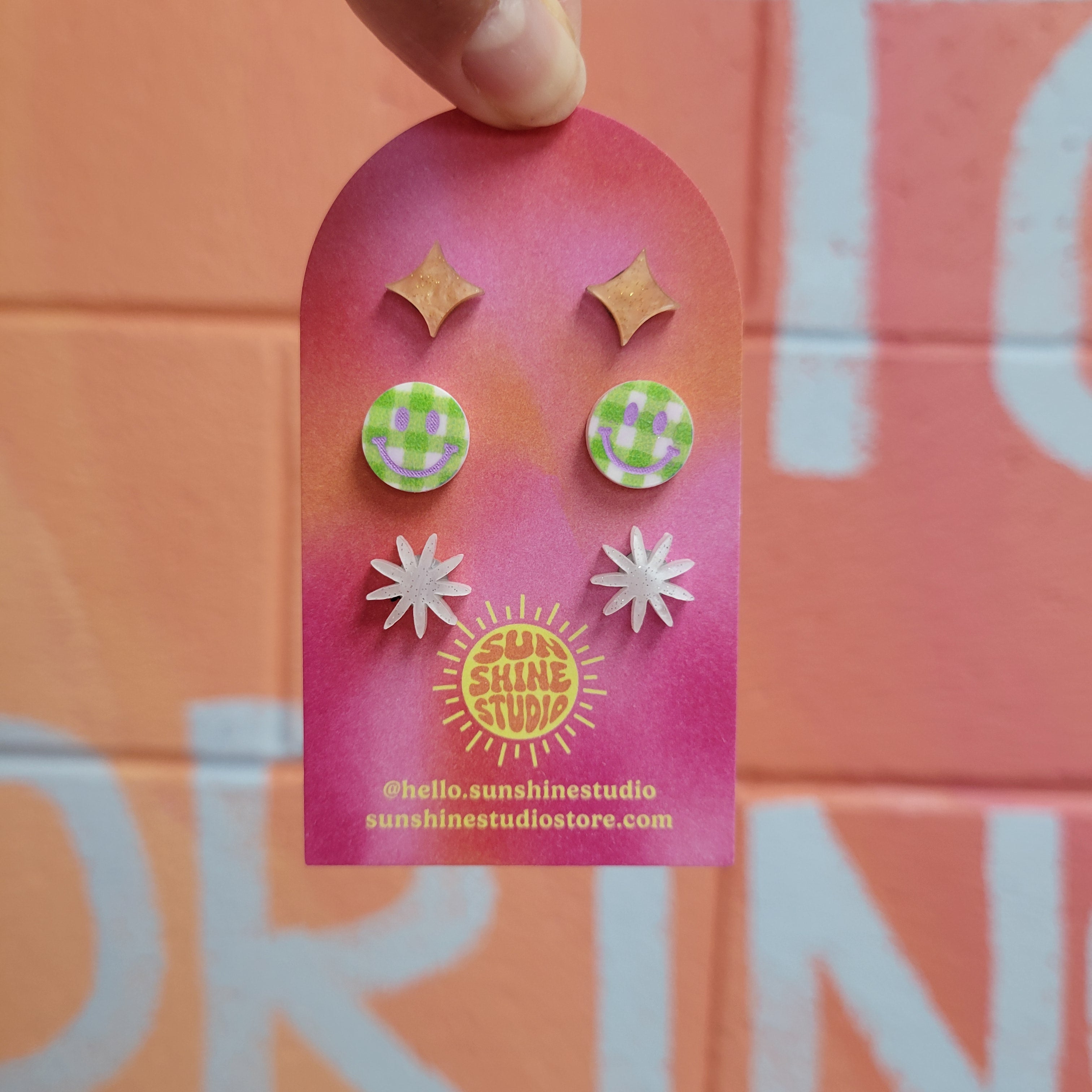 Happy Shapes Acrylic Stud Packs