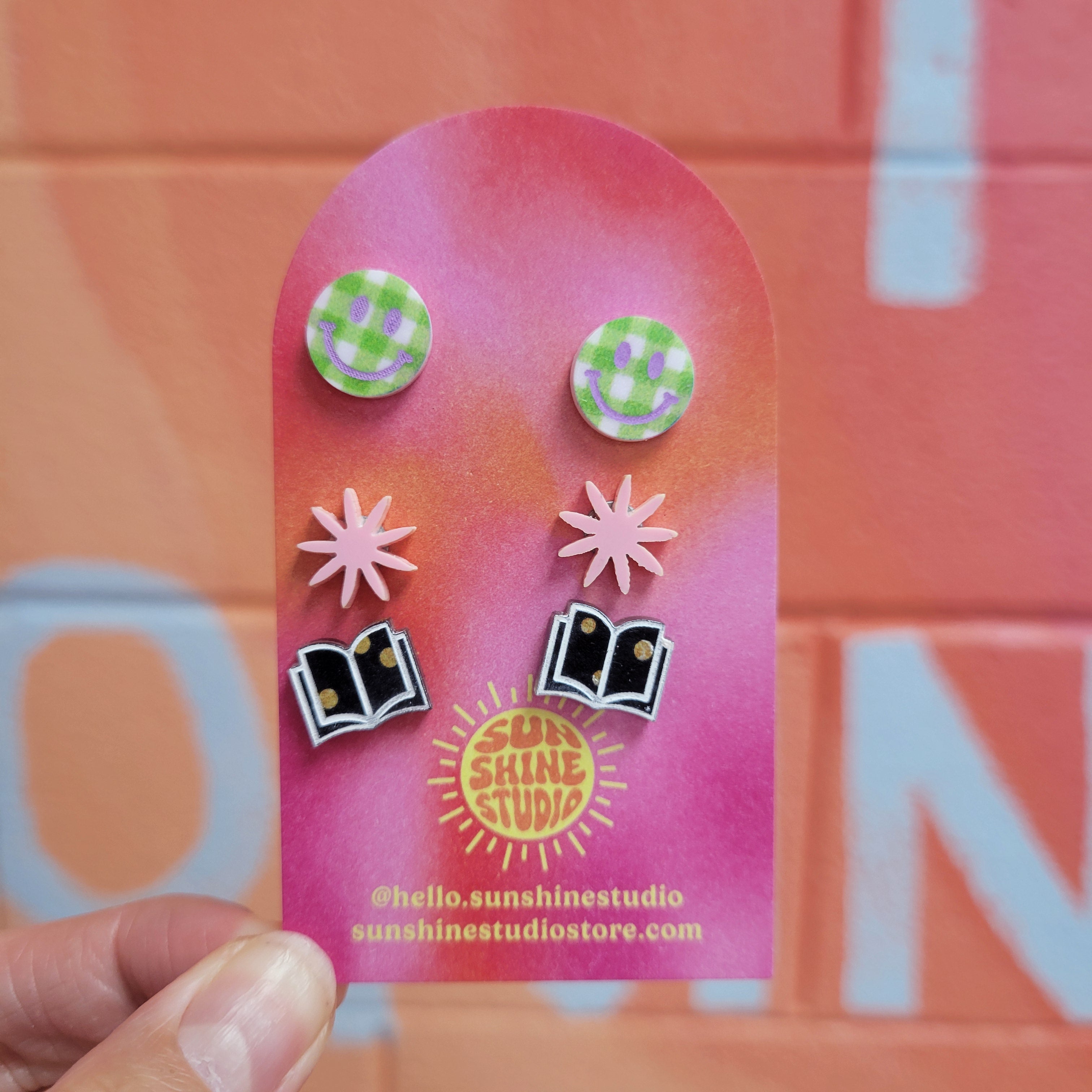 Happy Shapes Acrylic Stud Packs