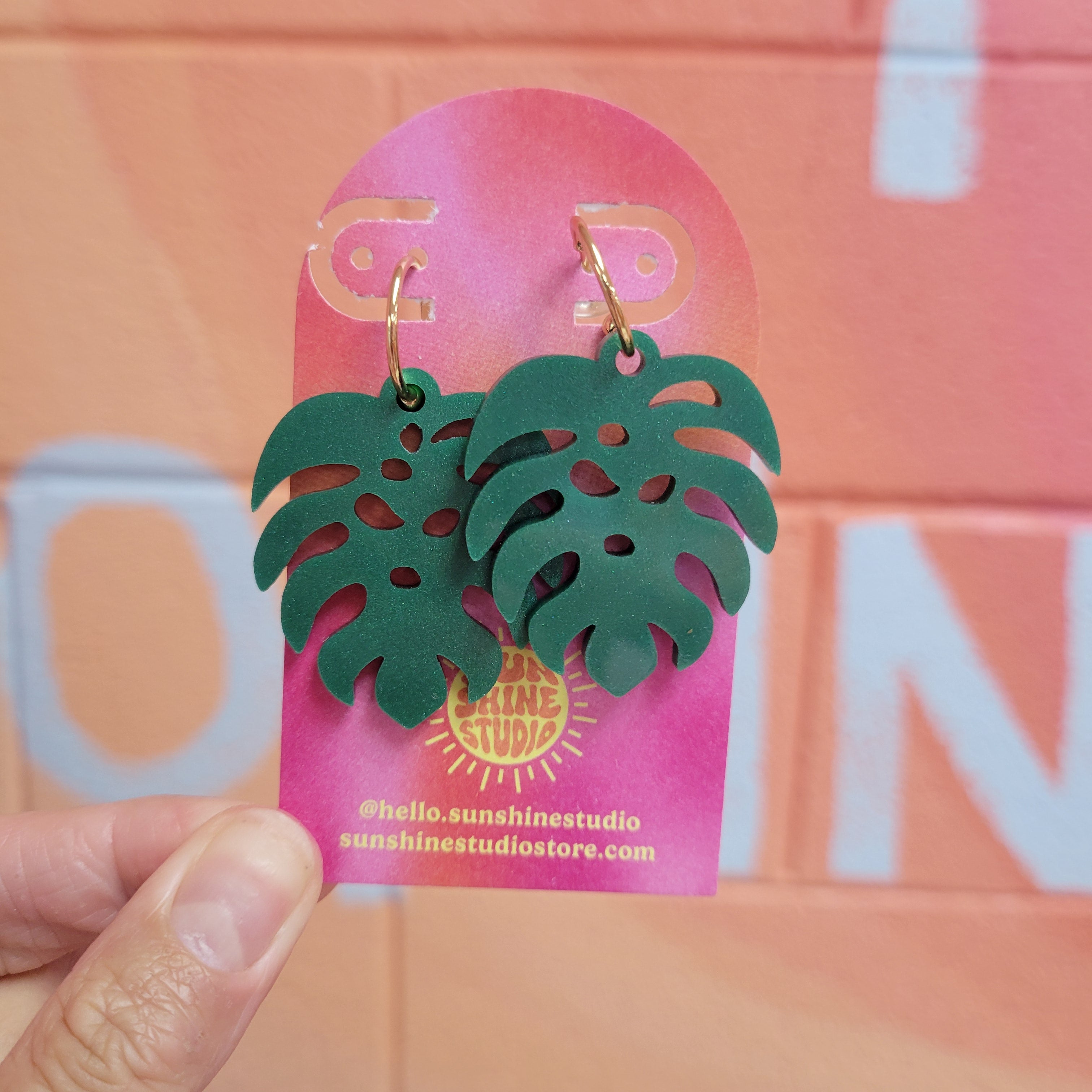 Monstera Statement Earrings