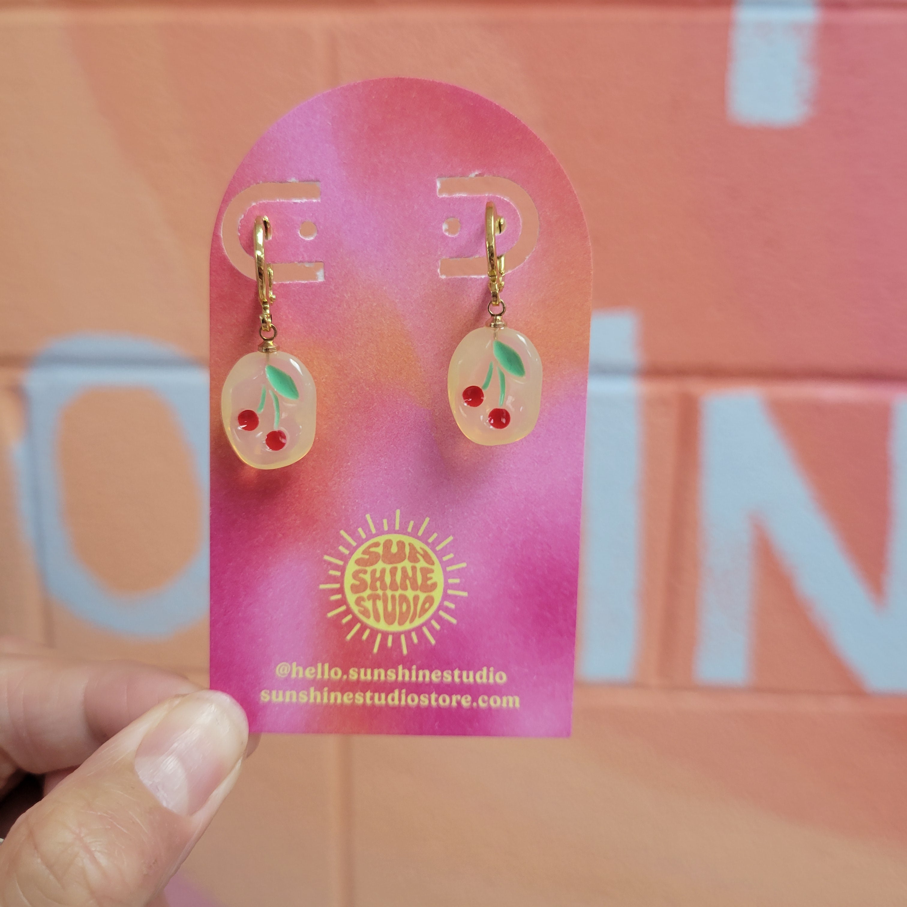 Cherry Charm Dangle Earrings
