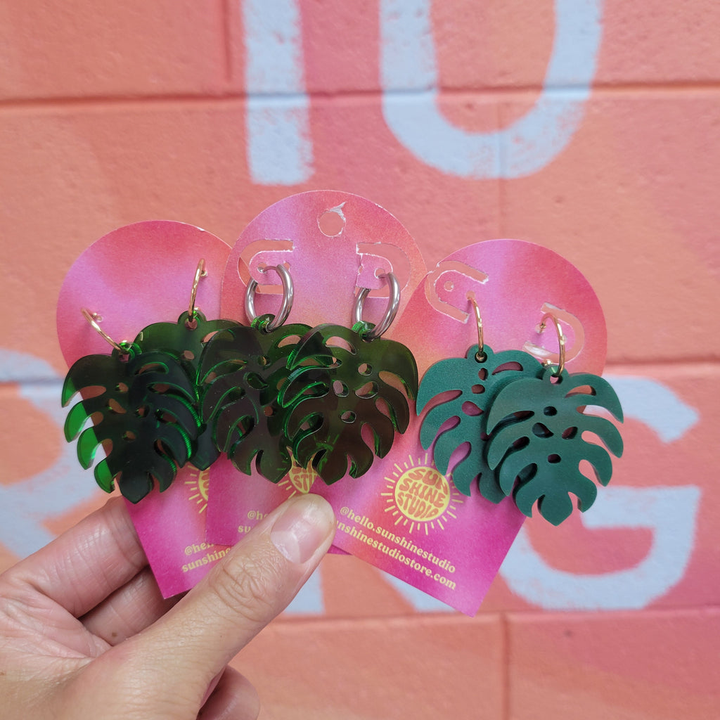 Monstera Statement Earrings