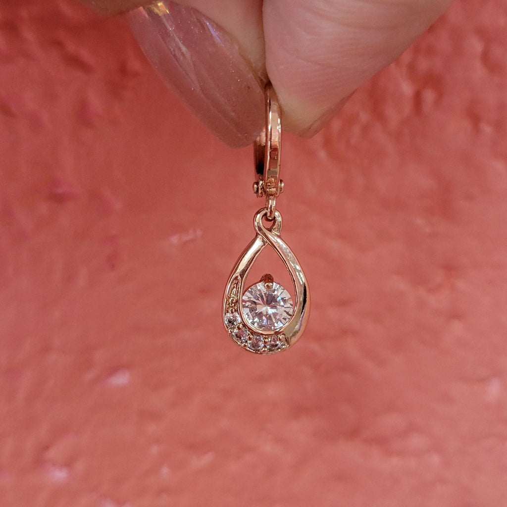 Rose Water Elegance - Gem Hoop Earrings